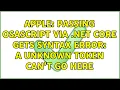 Apple Passing osascript via Net CORE gets syntax error A unknown token can t go here