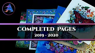 Completed coloring pages finished 2019-2020 WORLD OF FLOWERS Johanna Basford Prismacolor pencils