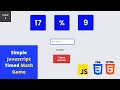 Simple Beginner Timed Javascript Math Game Project
