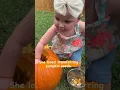 Toddler Sensory Play With a Pumpkin