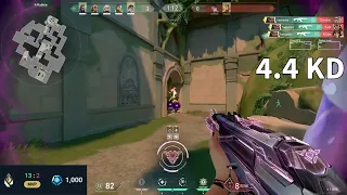 4 4 KD 1000 TRACKER score IN RADIANT VALORANT VOD