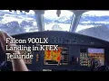 Falcon 900LX Landing in Telluride KTEX Snowy Rocky Mountains at 9 000 Feet