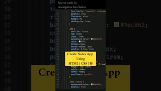 Create Notes App Using HTML CSS JS