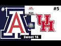 Sweet 16 - #1 Arizona vs #5 Houston - NCAA Basketball 10 Simulation!