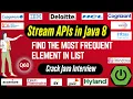 Java 8 Stream API Interview Questions Find the Most Frequent Element in List using Java 8