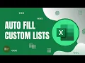 How to Create a Custom Auto fill List in Excel Excel Tutorials No 47