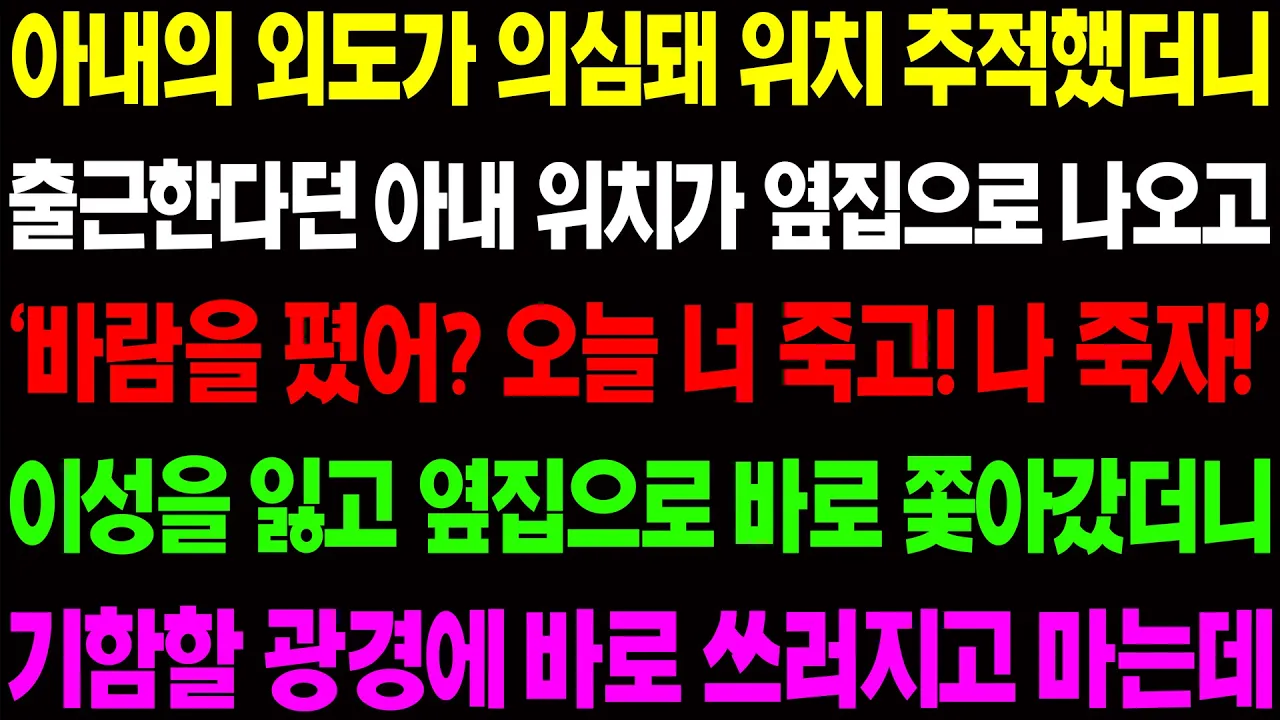 Outline Video (실화사연) 아내의 외도가 의심돼 위치 추적했더니 출근 한다던 아내 위치가 옆집으로 나오는데/ 사이다 사연, 감동사연, 톡톡사연
