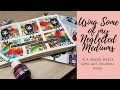 Using Some of my Neglected Mediums In A Mixed Media Grid Art Journal Page