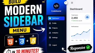 Build a Modern Responsive Sidebar Menu with HTML CSS JavaScript Beginner Friendly