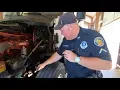 Florida Highway Patrol steering suspension truck inspection at Sneads station on Interstate 10