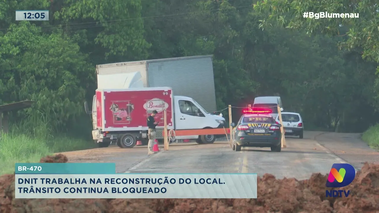 Dnit trabalha em trecho da BR-470 em SC