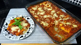 Macarrão recheado Rigatone recheado com queijo e presunto fácil e delicioso - receitas do João