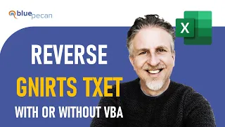 Reverse Text String Without VBA Using Formula or With VBA Using StrReverse Function Mirror Text