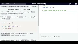 Lesson 98 Basic JavaScript Iterate Odd Numbers With a For Loop