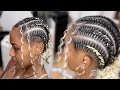 How to do Straightbacks BOHO Stitch Braids 6 Feed Ins Curly Buns