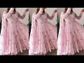 frill layered frock cutting and stitching party wear frock cutting and stitching