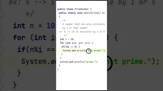 FIND GIVEN NUMBER IS PRIME OR NOT IN JAVA