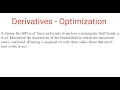 OPTIMIZATION Dimensions Of 3 Sided Rectangle That Maximize Area