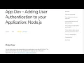 App Dev - Adding User Authentication to your Application Node js Qwiklab