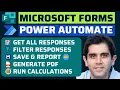How to Get Forms Responses using Power Automate Download Excel Filter PDF of Quiz Results