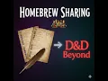 Sharing Homebrew in D D Beyond Campaigns