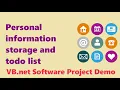 Personal Info Storage and ToDo Project Redesign the project vb net Project Demo BE BCA VB151