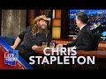 Chris Stapleton Talks Whiskey Dolly Parton And Harmonizes On Some Sam Cooke With Stephen Colbert