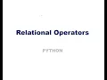 Relational Operators in Python