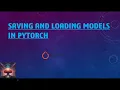 SAVING AND LOADING MODELS IN PYTORCH PART 7 PYTORCH Deep Learning Framework Telugu