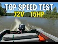 72v 15hp Electric Outboard Top Speed Test