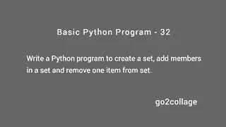 EP 32 Language Python Basic Program I go2collage