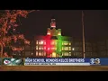 Jason and Travis Kelce s Ohio high school lit up red and green