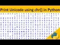 chr function in Python How to print character integer to character
