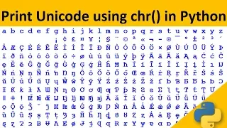 chr function in Python How to print character integer to character