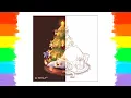 How to Color Christmas Tree and Cute Bear Coloring Page