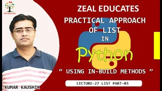 Operations in List Python Tutorial in hindi for beginners Zeal Educates Kumar Kaushik