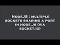 NodeJS multiple sockets sharing a port in node js via socket io