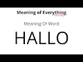 Meaning of Word - Hallo Meaning