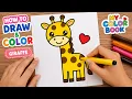 How to Draw and Color Giraffe for Kids Cute Easy Cartoon Giraffe Drawing Step by Step