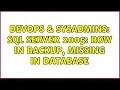 DevOps SysAdmins SQL Server 2005 Row in backup missing in database