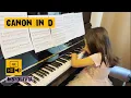 Download Lagu Canon In D (Pachelbel's Canon) Acoustic Piano Solo, 6 Sheets, 6 Minutes, 6 Y.O. #ByOlivia