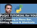 PyQt5 Tutorial - Creating a Menu Bar with Menus Actions Keyboard Shortcuts