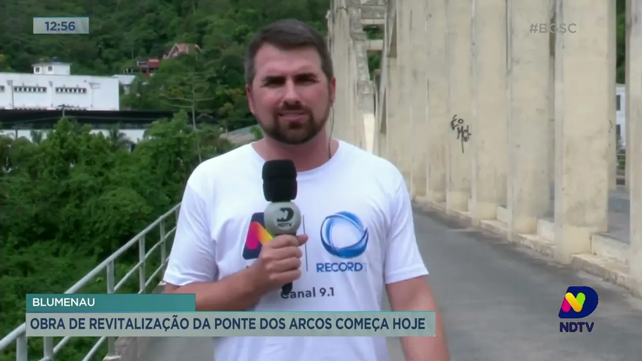 Obra de revitalização da ponte dos arcos em Blumenau começa nesse sábado
