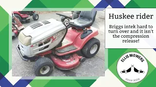 Huskee Riding Mower Briggs Intek hard to turn over and it s not the compression release