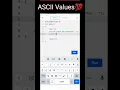 Wanna print ASCII Values