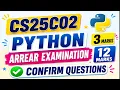 CS25C02 Computer Programming Python Arrear Examination Important 3marks 12marks Questions 2026