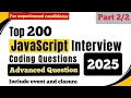Top 200 JavaScript Interview Questions Ans Part - event async await web storage much more