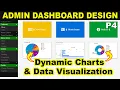 How To Create Chart Or Graph On HTML CSS Website Data Visualization with Chart Admin panel design