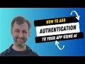 How to get AI to add authentication to your app Supabase NextJS Codex