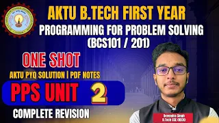 PPS Unit 2 One Shot Programming for Problem Solving AKTU PPS Oneshot CAMPUS CIRCUIT